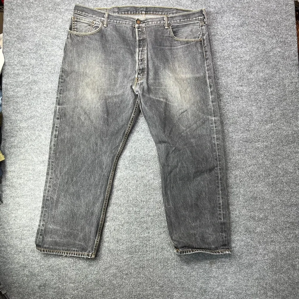 Levi's 501 Straight Leg Jeans Men Blue Denim Pockets Classic Button Fly  - 42X30